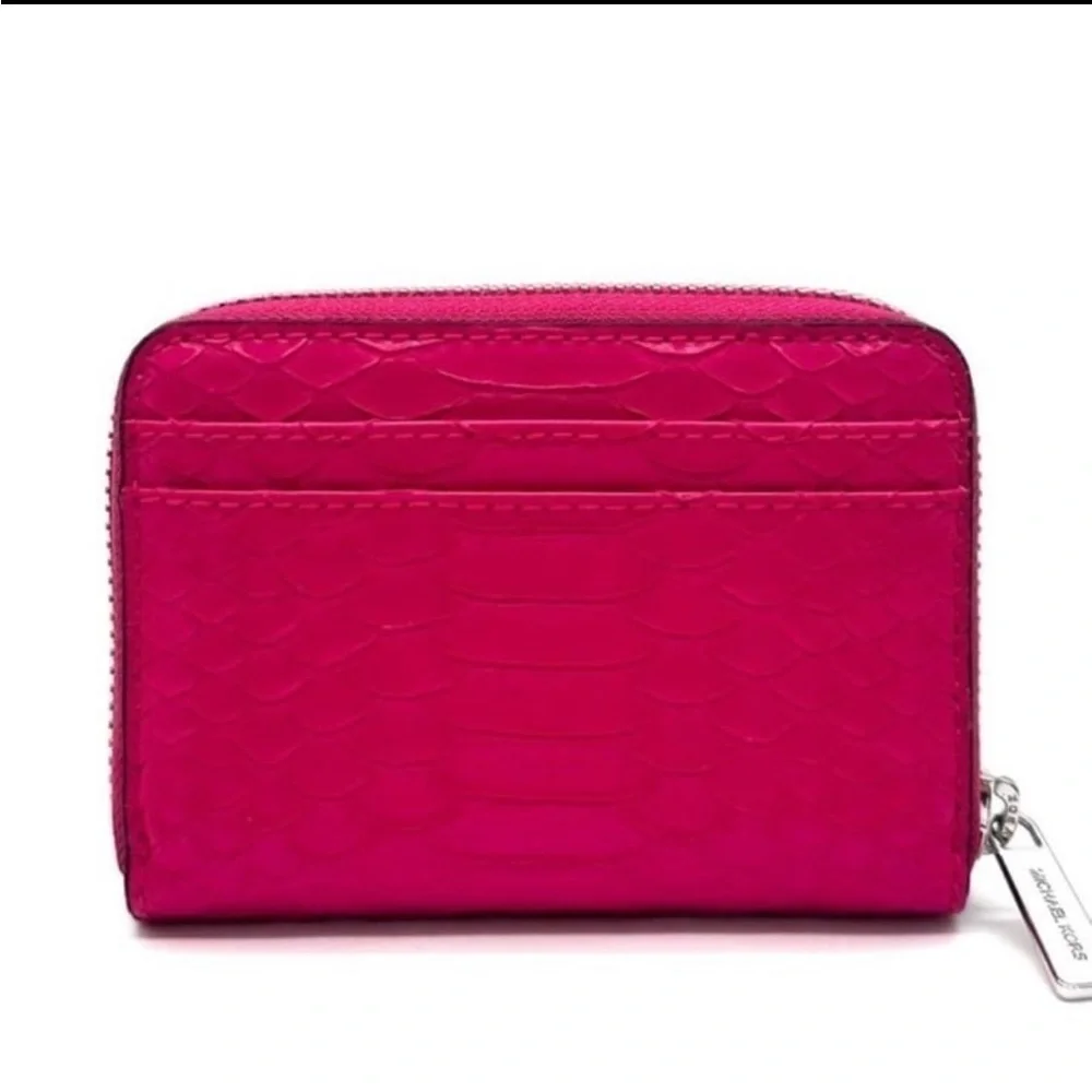 Michael Kors Medium ZA Card Case Wallet Electric Pink Multi